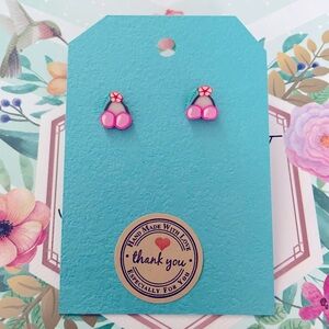 Charming Cherry Earrings - Pink Delight